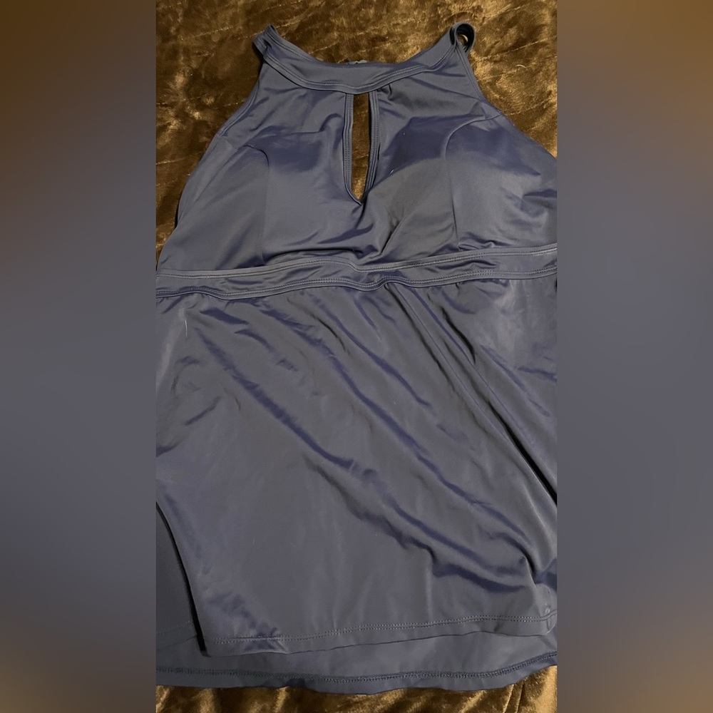 Plus Size Swimsuit Tankini Bathing Suits Top with Skirt Modest Tummy Control 20W